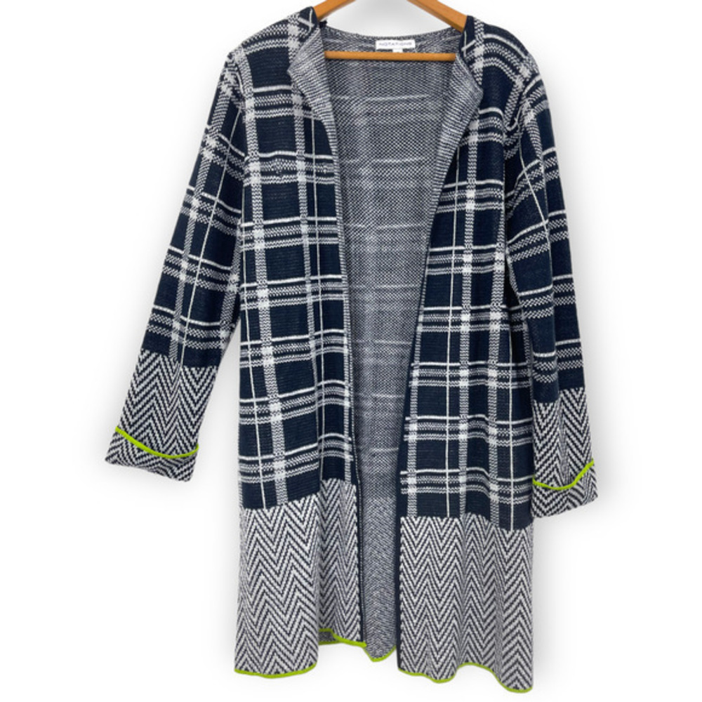 NOTATIONS Plaid Cardigan Size‎ Medium